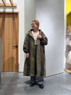 「アイテム（モッズコート）」を使った、ayaさん（レディース・158cm）の秋コーディネート