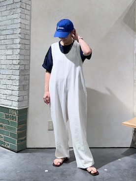 「アイテム（オールインワン・サロペット）」を使った、ayaさん（レディース・158cm）の夏コーディネート