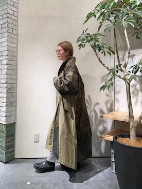 「アイテム（モッズコート）」を使った、ayaさん（レディース・158cm）の秋コーディネート