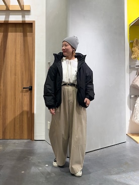 「アイテム（ニットキャップ/ビーニー）」を使った、ayaさん（レディース・158cm）の秋コーディネート