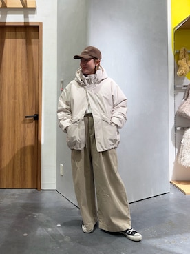 「アイテム（ダウンジャケット/コート）」を使った、ayaさん（レディース・158cm）の秋コーディネート