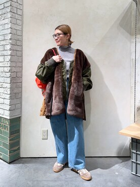 「etsinta（エシンタ）のアイテム（ブルゾン）」を使った、ayaさん（レディース・158cm）の秋コーディネート