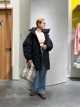 「おでかけコーデ」｜「アイテム（ダウンジャケット/コート）」を使った、ayaさん（レディース・158cm）の冬コーディネート