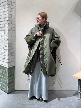 「アイテム（モッズコート）」を使った、ayaさん（レディース・158cm）の秋コーディネート