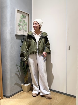 「アイテム（ダウンジャケット/コート）」を使った、ayaさん（レディース・158cm）の秋コーディネート