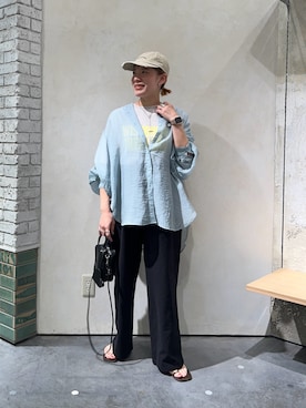 「CIAOPANIC TYPY（チャオパニックティピー）のアイテム（キャップ）」を使った、ayaさん（レディース・158cm）の夏コーディネート
