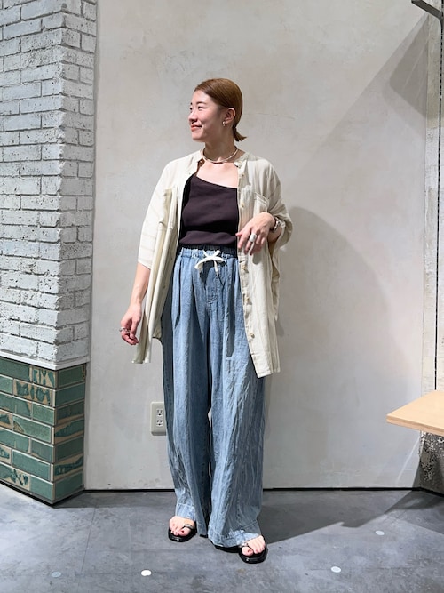 【夏の体型カバー】リネンレーヨンドルマンシャツ