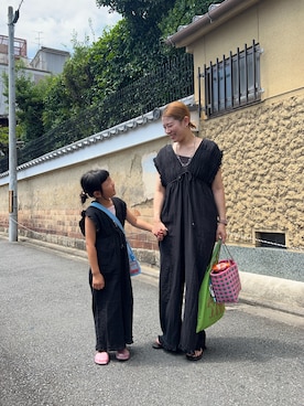 「アイテム（サロペット/オーバーオール）」を使った、ayaさん（レディース・158cm）の夏コーディネート