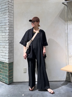 「アイテム（オールインワン・サロペット）」を使った、ayaさん（レディース・158cm）の夏コーディネート