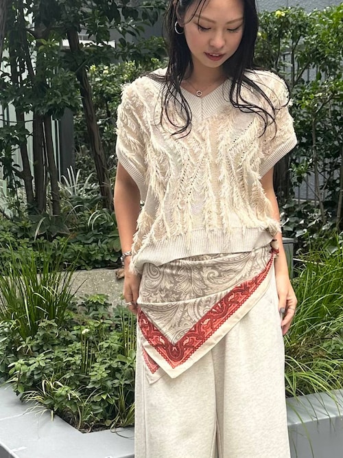 LIYOCA フリンジ Vネック ニットベスト BAYFLOW｜フリンジVネックニットベスト | Rakuten Fashion(楽天