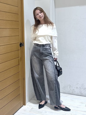 「BAYFLOW（ベイフロー）のアイテム（パンツ）」を使った、ジュネさん（レディース・162cm）の春コーディネート