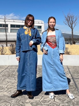 「Lee（リー）のアイテム（スカート）」を使った、ジュネさん（レディース・162cm）の春コーディネート
