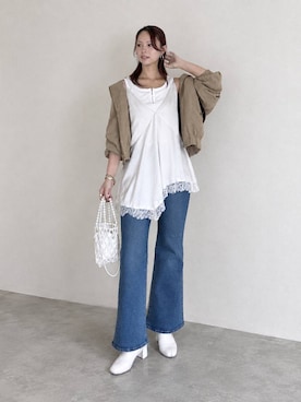 「HEREIAM（ヘレイアム）のアイテム」を使った、ジュネさん（レディース・162cm）の秋コーディネート