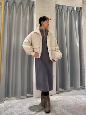 「natural couture（ナチュラルクチュール）のアイテム（その他シューズ）」を使った、はせきよさん（レディース・160cm）の冬コーディネート