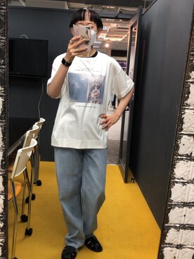 「Tシャツ/カットソー」｜「アイテム（その他）」を使った、はせきよさん（レディース・160cm）の春コーディネート