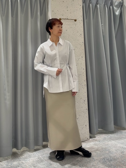 サイドリボンストライプシャツ（シャツ/ブラウス）｜natural couture