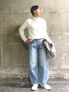 「PUAL CE CIN（ピュアルセシン）のアイテム（ジャケット/アウター）」を使った、はせきよさん（骨格ナチュラル・レディース・160cm）の冬コーディネート
