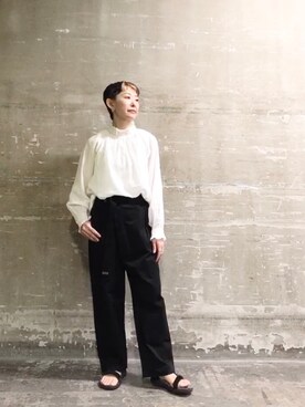 「ブラウスコーデ」｜「アイテム（その他）」を使った、はせきよさん（レディース・160cm）の秋コーディネート