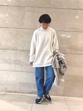 「PUAL CE CIN（ピュアルセシン）のアイテム（ステンカラーコート）」を使った、はせきよさん（レディース・160cm）の冬コーディネート
