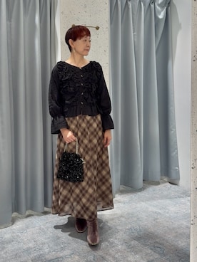 「natural couture（ナチュラルクチュール）のアイテム（ワンピース）」を使った、はせきよさん（レディース・158cm）の秋コーディネート
