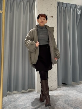 「アイテム（ダウンジャケット/コート）」を使った、はせきよさん（レディース・158cm）の秋コーディネート