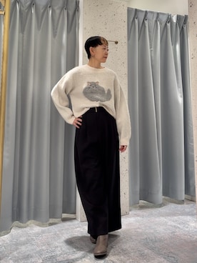 「natural couture（ナチュラルクチュール）のアイテム（その他シューズ）」を使った、はせきよさん（レディース・160cm）の冬コーディネート