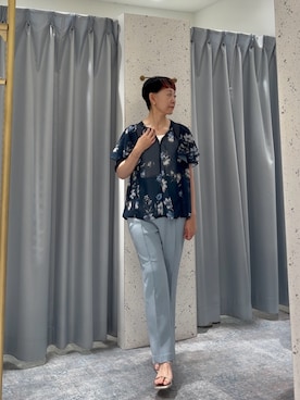 「natural couture（ナチュラルクチュール）のアイテム（シャツ/ブラウス）」を使った、はせきよさん（レディース・158cm）の夏コーディネート