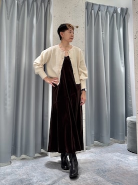 「natural couture（ナチュラルクチュール）のアイテム（その他シューズ）」を使った、はせきよさん（レディース・159cm）の冬コーディネート