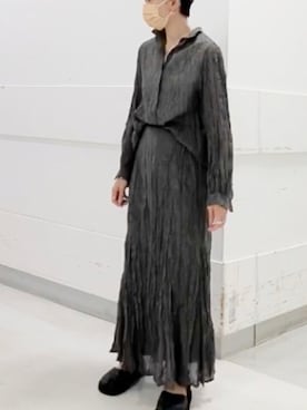 「ワッシャースカート」｜「アイテム（その他）」を使った、はせきよさん（レディース・160cm）の夏コーディネート