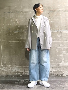 「PUAL CE CIN（ピュアルセシン）のアイテム（ジャケット/アウター）」を使った、はせきよさん（骨格ナチュラル・レディース・160cm）の冬コーディネート