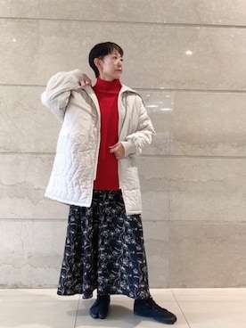 「PUAL CE CIN（ピュアルセシン）のアイテム（ブルゾン）」を使った、はせきよさん（レディース・159cm）の秋コーディネート