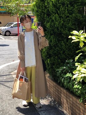 「イエローコーデ」｜「アイテム（その他）」を使った、はせきよさん（レディース・160cm）の夏コーディネート