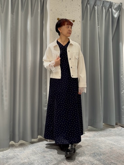 Vネックギャザーワンピース（ワンピース）｜natural couture