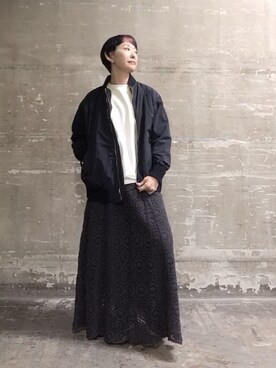 「PUAL CE CIN（ピュアルセシン）のアイテム（ブルゾン）」を使った、はせきよさん（レディース・160cm）の春コーディネート