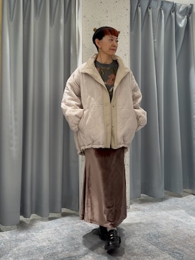 「アイテム（ダウンジャケット/コート）」を使った、はせきよさん（レディース・158cm）の秋コーディネート