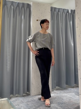 「natural couture（ナチュラルクチュール）のアイテム（シャツ/ブラウス）」を使った、はせきよさん（レディース・158cm）の夏コーディネート