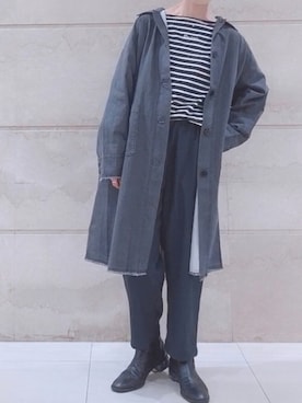 「ヒッコリー」｜「アイテム（その他アウター）」を使った、はせきよさん（レディース・160cm）の秋コーディネート