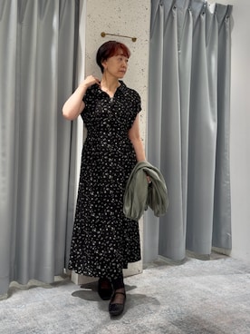 「natural couture（ナチュラルクチュール）のフロント釦スキッパーワンピース（ワンピース、その他）」を使った、はせきよさん（レディース・158cm）の春コーディネート