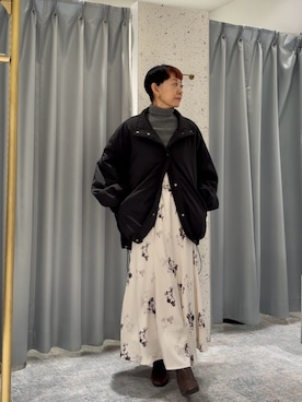 「アイテム（ダウンジャケット/コート）」を使った、はせきよさん（レディース・158cm）の秋コーディネート