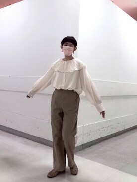 「Horn Please（ホーン プリーズ）のアイテム」を使った、はせきよさん（レディース・160cm）の秋コーディネート