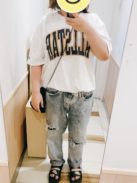 「デブでもオシャレしたい」｜「アイテム（サンダル）」を使った、あじゆさん（レディース・166cm）の夏コーディネート