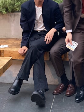 「DRIES VAN NOTEN（ドリスヴァンノッテン）のアイテム（ブーツ）」を使った、aoyagiさん（メンズ・173cm）の夏コーディネート