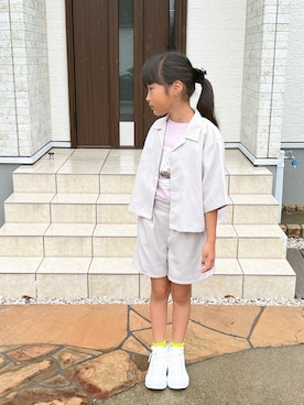 「蛍光カラー」｜kaoooyunaさん（キッズ・130cm）の夏コーディネート