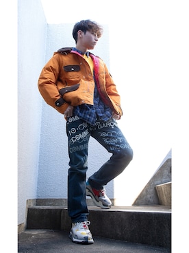 「JUNYA WATANABE MAN（ジュンヤワタナベマン）のアイテム（ジャケット/アウター）」を使った、PLAYFULさん（メンズ・178cm）の春コーディネート