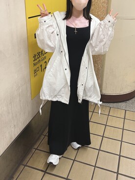 「アイテム（マウンテンパーカー）」を使った、miwaさん（レディース・148cm）の春コーディネート