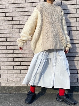 「アイテム（シャツワンピース）」を使った、yukinoさん（レディース・164cm）の冬コーディネート