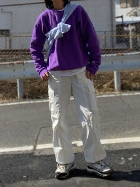 「TODAYFUL（トゥデイフル）のアイテム（カーゴパンツ）」を使った、yukinoさん（レディース・164cm）の春コーディネート