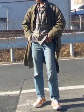 「GU（ジーユー）のアイテム（ミリタリージャケット）」を使った、yukinoさん（レディース・164cm）の冬コーディネート