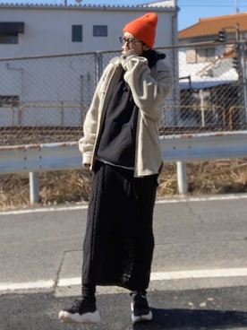 「H&M（エイチ・アンド・エム）のアイテム（帽子）」を使った、yukinoさん（レディース・164cm）の冬コーディネート