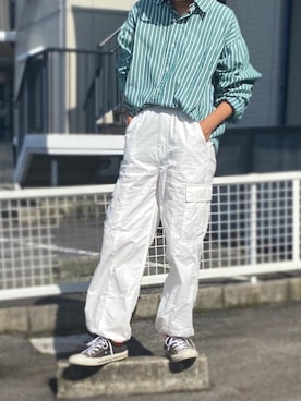 「TODAYFUL（トゥデイフル）のアイテム（カーゴパンツ）」を使った、yukinoさん（レディース・164cm）の夏コーディネート